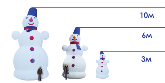 Новогодняя надувная фигура "Снеговик с шарфиком" фото