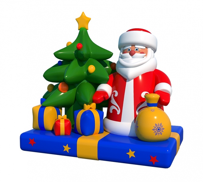  Новогодняя фигура Дед мороз с ёлкой и подарками, 300 см фото