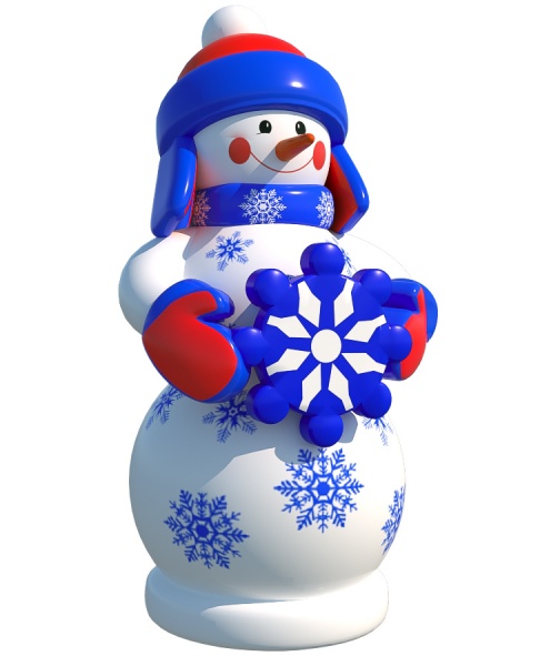 Надувная фигура "Снеговик «Со снежинкой» фото