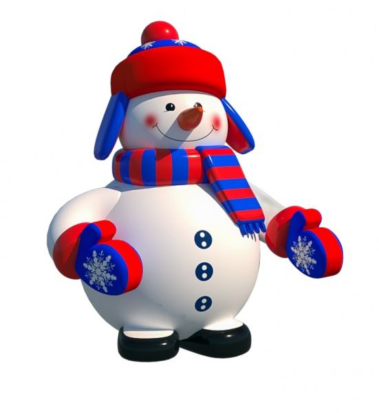 Надувная фигура Снеговик «В шапочке и в шарфе» фото