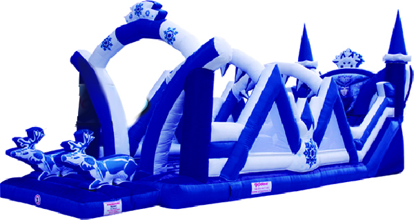 «Снежная королева», надувной детский батут с горкой и игровой площадкой фото